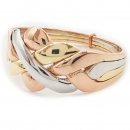 14k Yellow/White/Rose Gold Puzzle Ring 4-band